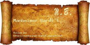 Manheimer Barót névjegykártya